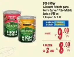 MaxiAhorro Dog chow alimento húmedo para perro carne/ pollo molido lata oferta