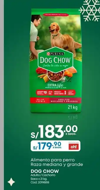 Makro Alimento para perro raza mediana y grande dog chow 21kg oferta