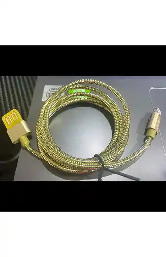 Tiendas EFE Cable carga datos, usb a iphone lightning,1m,2.1a dorado oferta