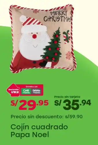 Cojín cuadrado papa noel