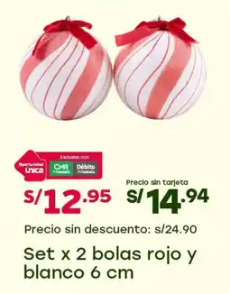 Tottus Bolas rojo y blanco bolas rojo y blanco oferta