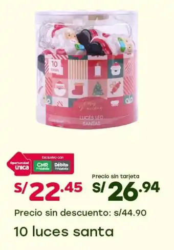 Tottus 10 luces santa oferta