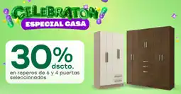 Tottus En roperos de 6 y 4 puertas seleccionados oferta