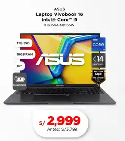 La Curacao Asus laptop vivobook 16 intel core i9 oferta
