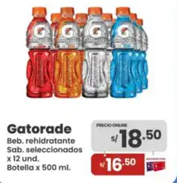 Vega Gatorade beb. rehidratante sab. seleccionados oferta