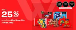 Wong Field, oreo, ritz o chips ahoy! en galletas oferta