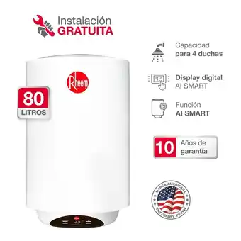 Tottus Terma eléctrica 80 l rheem ai smart oferta