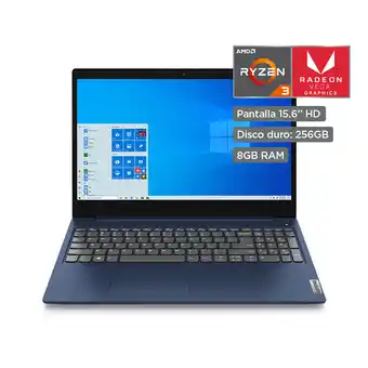 Tottus Laptop lenovo ideapad 3 ryzen 3 8gb 256gb 15.6" oferta