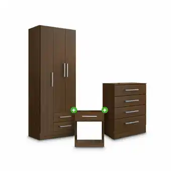Tottus Combo ropero 3 puertas + comoda 4 cajones + 01 velador oferta