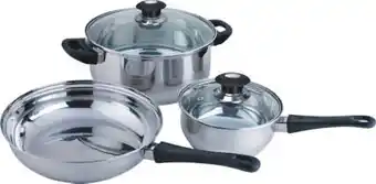 Tottus Juego de ollas acero inoxidable 5 piezas oferta