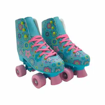 Tottus Patin 4 ruedas flores azul 36 oferta