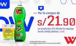 Wong Cif, scrub daddy en productos llévate la esponja oferta