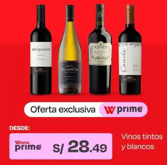 Wong Vinos tintos y blancos oferta