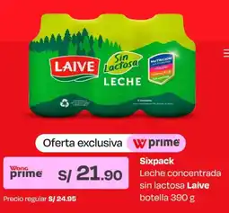 Wong Laive leche concentrada sin lactosa botella oferta