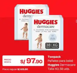 Wong Huggies twopack pañales para bebé dermacare oferta
