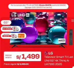 Wong Lg televisor smart tv led 65" oferta