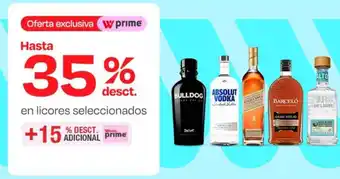 Wong En licores seleccionados oferta