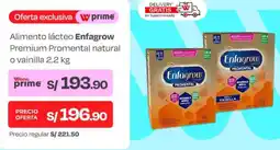 Wong Enfagrow premium alimento lácteo promental natural o vainilla oferta