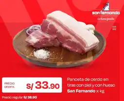 Wong San fernando panceta de cerdo en tiras con piel y con hueso oferta