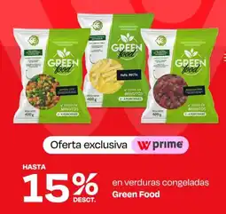Wong Green food en verduras congeladas oferta