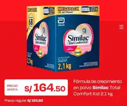 Wong Similac fórmula de crecimiento en polvo total comfort kid oferta