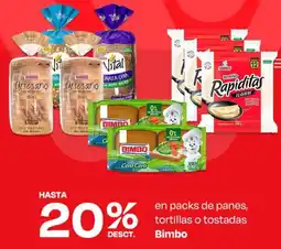 Wong Bimbo en packs de panes, tortillas o tostadas oferta