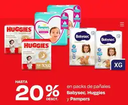 Wong Babysec, huggies y pampers en packs de pañales oferta