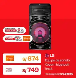 Wong Lg equipo de sonido xboom bluetooth oferta