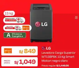 Wong Lg lavadora carga superior oferta