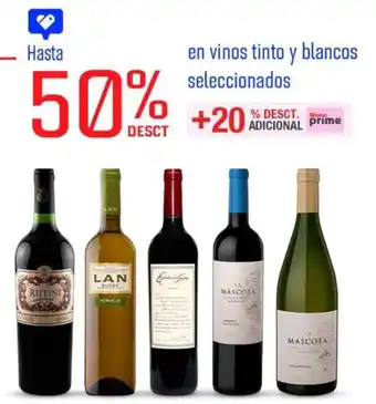 Wong En vinos tinto y blancos seleccionados oferta