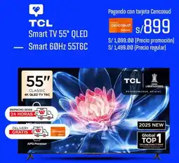 Wong Tcl smart tv 55" qled oferta
