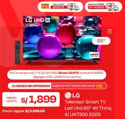 Wong Lg televisor smart tv 65" oferta