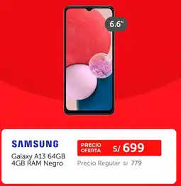Wong Samsung galaxy a13 64gb 4gb ram negro oferta