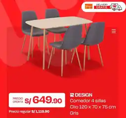 Wong Design comedor 4 sillas oferta