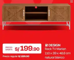 Wong Design rack tv marian natural blanco oferta