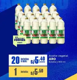 Makro Aro aceite vegetal oferta