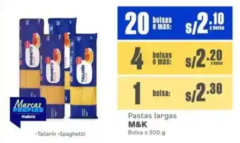 Makro M&K pastas largas oferta