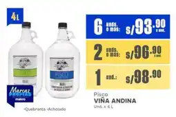 Makro Viña Andina pisco oferta