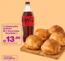 Tambo 05 empanadas clásicas + 01 coca-cola/ inca kola oferta