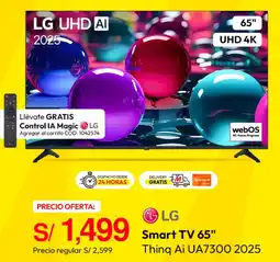 Metro Lg smart tv 65" oferta