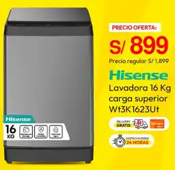 Metro Hisense lavadora carga superior oferta