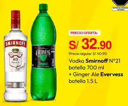 Metro Smirnoff vodka n°21 botella oferta