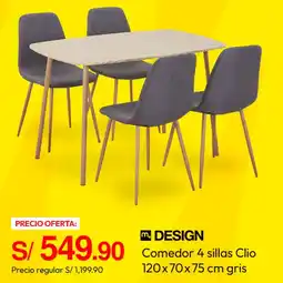 Metro Design comedor 4 sillas clio oferta