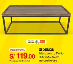 Metro Design mesa centro daria natural negro oferta