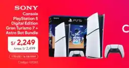 Hiraoka Sony consola playstation 5 digital edition gran turismo 7+ astro bot bundle oferta