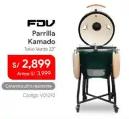 Hiraoka Fdv parrilla kamado tokio verde 22" oferta