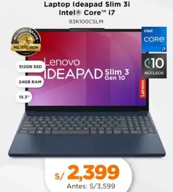 Lenovo laptop ideapad slim 3i intel core i7