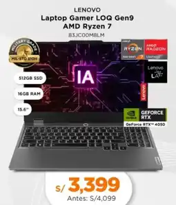 La Curacao Lenovo laptop gamer loq gen9 amd ryzen 7 oferta