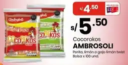 Vega Ambrosoli cocorokos perita, limón o gajo limón twist bolsa oferta