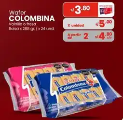 Vega Colombina wafer vainilla o fresa bolsa oferta